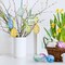 24 PCS Easter Eggs Hanging Ornaments, Buffalo Plaid Dots Easter Hanging Eggs Decorations, Colorful Decorative Baubles Ornaments, Spring Farmhouse Tree Ornaments Basket Filler Decor